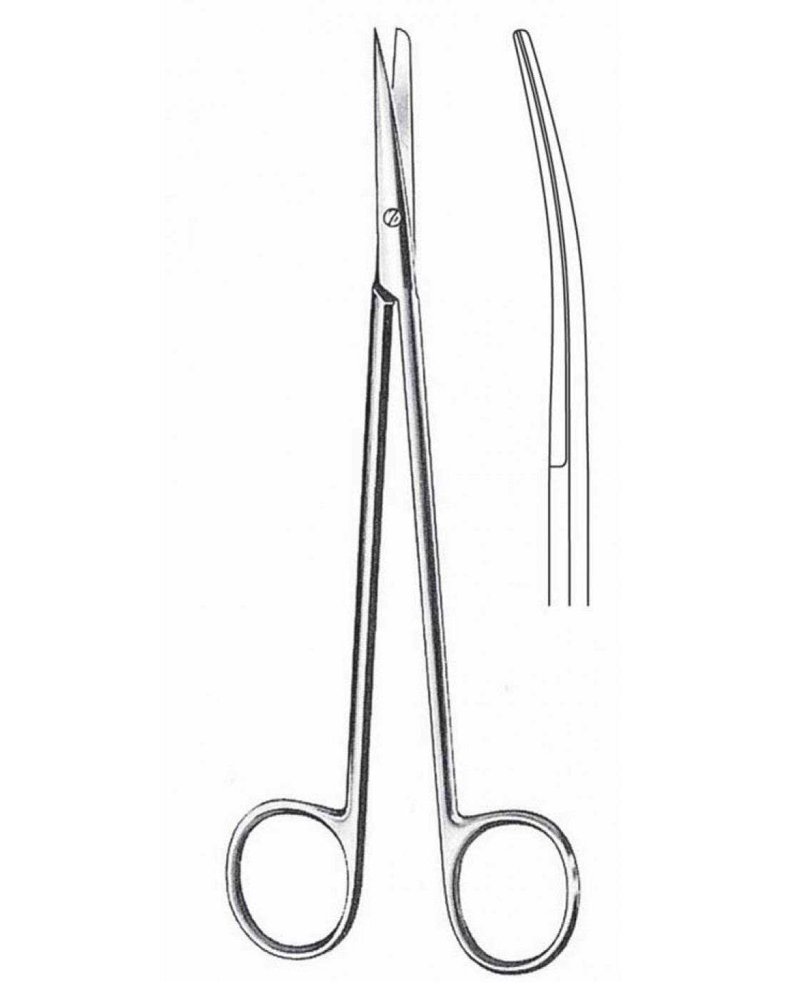 Dissecting Scissors, Metzenbaum-Nelson, Sharp/Blunt, Curved, 28 cm